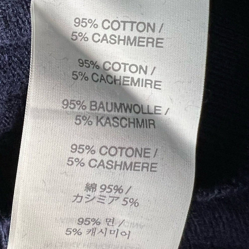 J Crew Mens Navy Blue Cotton Cashmere V-Neck Sweater Size‎ Medium Pullover - Picture 2 of 5